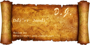 Dürr Jenő névjegykártya